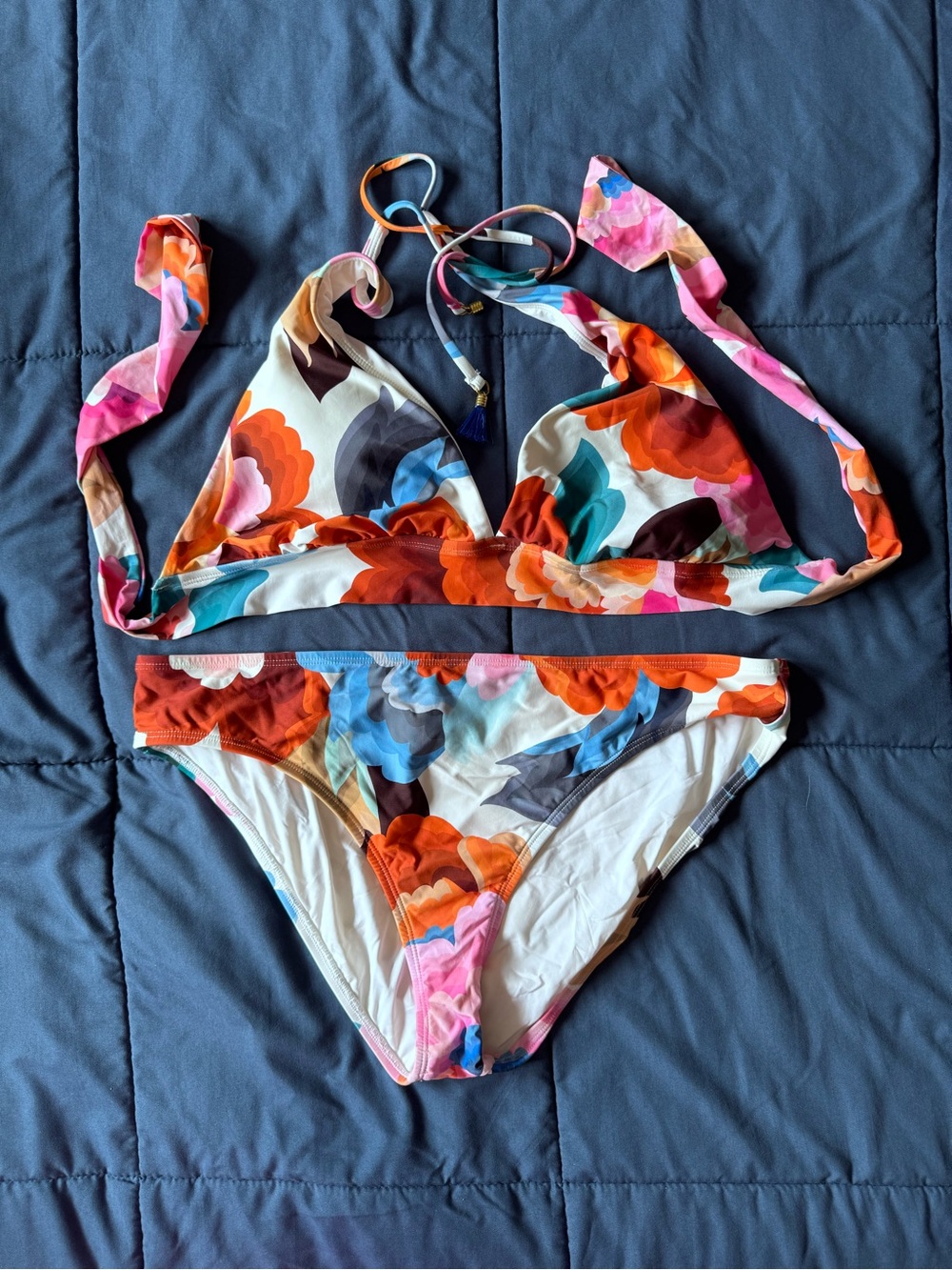 La Blanca Pink, Turquoise and Coral Floral Bikini Top & Bottoms